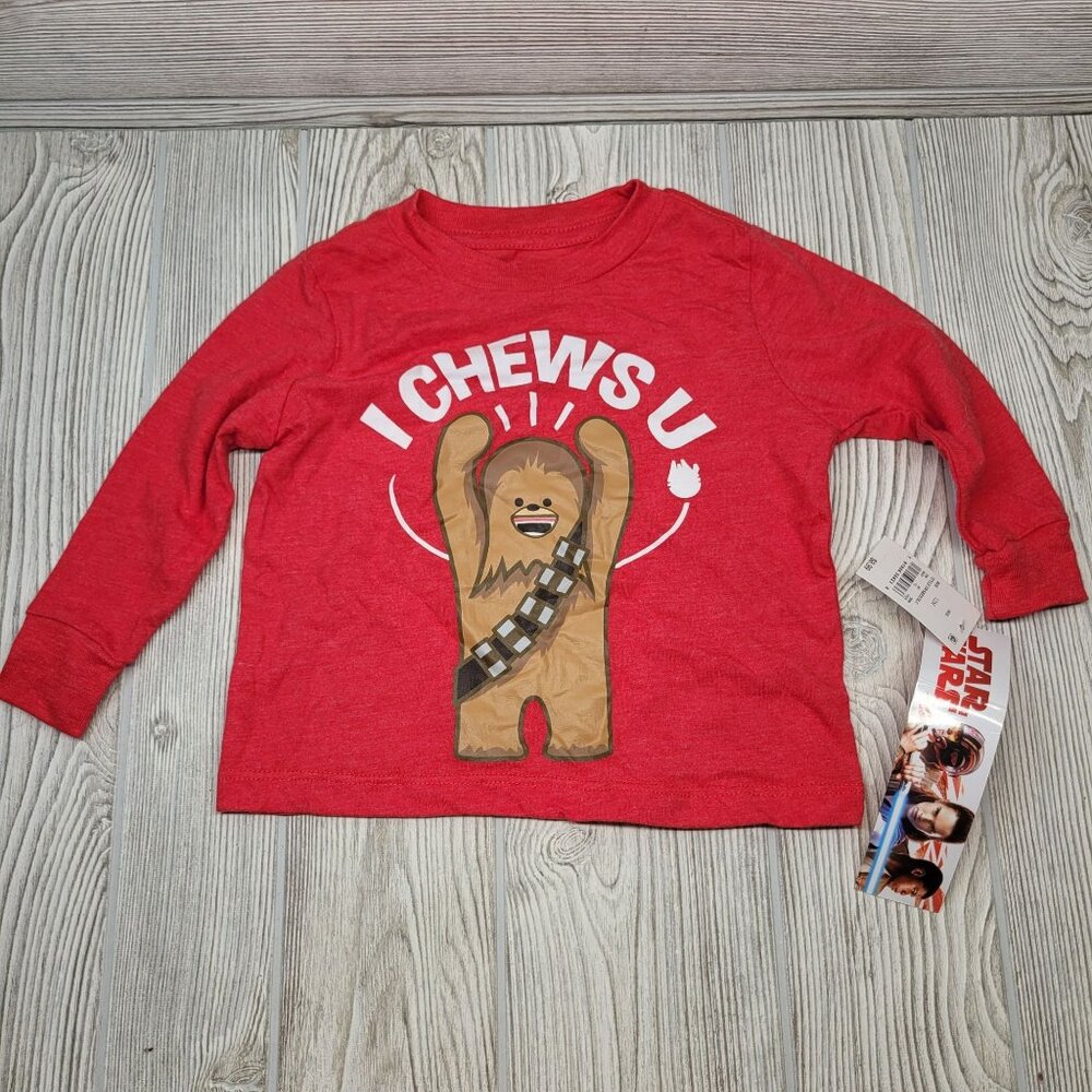 Valentines Day Star Wars Chewbacca I Chews U Long Sleeve Shirt Mad Engine 12M‎